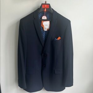 TALLIA Blue Blazer with Modern Notch Lapel